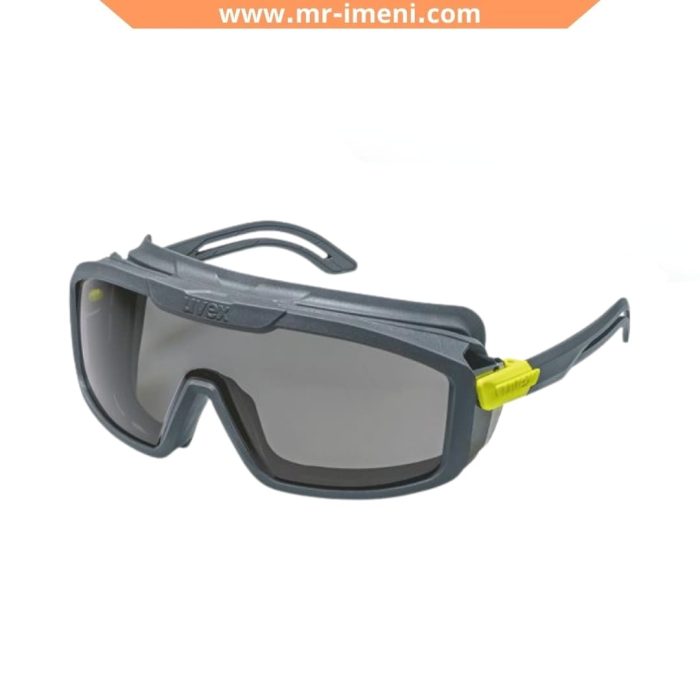 عینک ایمنی گاگل لنز دودی uvex مدل +i-guard