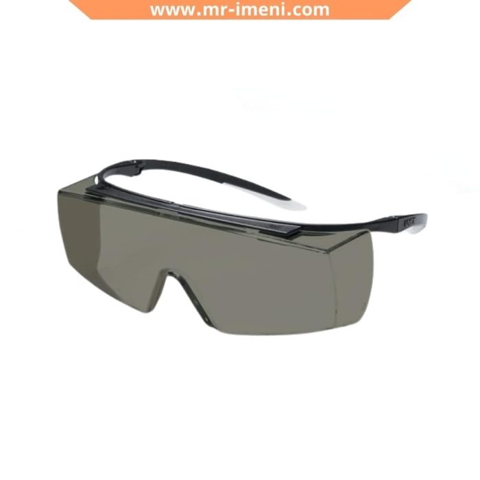 عینک ایمنی روی عینکی لنز دودی uvex مدل super f OTG