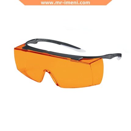 عینک ایمنی روی عینکی لنز نارنجی uvex مدل super f OTG